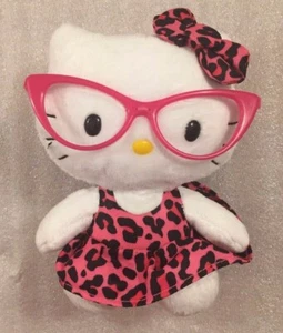 Ty HELLO KITTY con Gafas Rosa 6.25" Gorro Bebés 2012... Vestido Leopardo Rosa  - Imagen 1 de 2