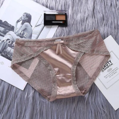 Lote de 1 o 6 paquetes sexy bragas de satén de encaje lencería transparente ropa interior calzoncillos Foto 1 de 4