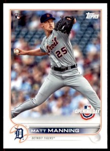 Matt Manning 2022 Topps Opening Day Rookie Card RC #102 Detroit Tigers