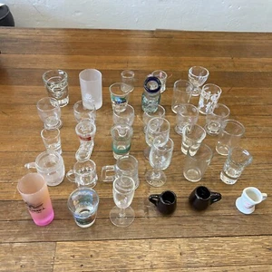 Shot Glasses Lot Of 34 Souvenir Novelty Vintage Modern Large Variety. - Picture 1 of 21