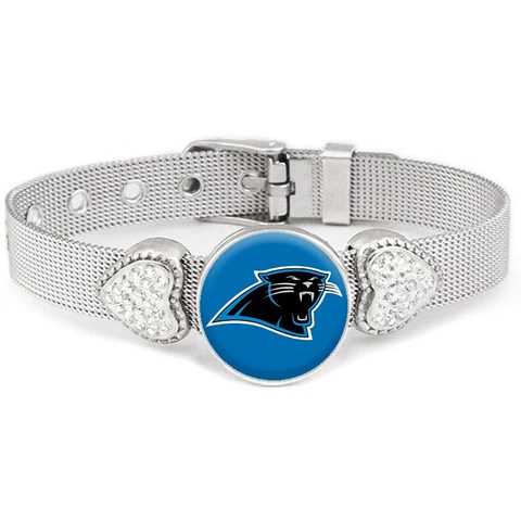 Carolina Panthers Women's Adjustable Silver Bracelet Jewelry Gift D26 Cover