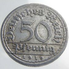1919 Germany Fifty Pfennig KM# 27 Circulated Coin Aluminum 960C