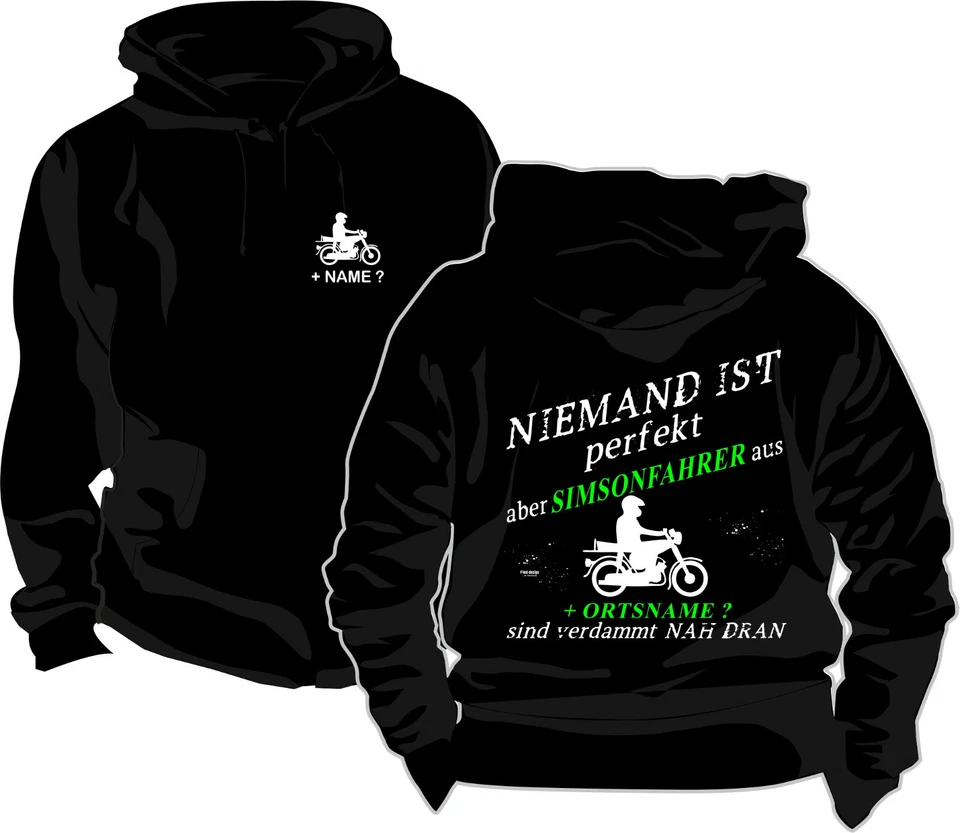 Simson Kapuzenpullover Kapuzen Pullover Logo Wunschname Kulturerbe Kultshirt 35 - Bild 1 von 1