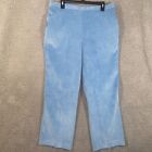 Alfred Dunner Pants Womens 16 Blue Cropped Elastic Back Waist Flat Front Casual