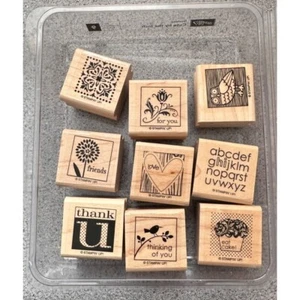 Lindo conjunto de 9 estampillas de goma Stampin' Up por pulgadas - Imagen 1 de 4