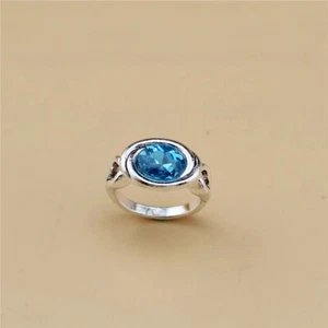 Handmade Uno STYLE De Único 50's Ring BLUE Size 8 (R82) - Picture 1 of 10
