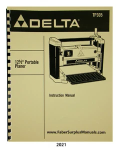 Delta 12 1/2" Tragbarer Hobel Modell TP305 Anleitung & Teileliste Handbuch #2021 - Bild 1 von 7
