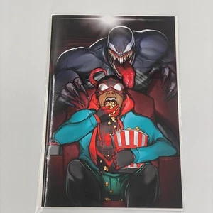 MEGACON EXCLUSIVE VENOM/ MILES EATING POPCORN: ARTBOOK NATWA - Picture 1 of 10