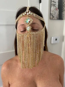 Arabian Princess Metallic Gold Veil - Picture 1 of 2
