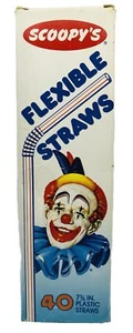 Vintage Scoopy’s Drinking Straws Flexible Carnival Scoopy Clown Original Box - Picture 1 of 7