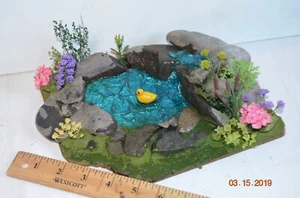 Fairy Garden Dollhouse Duck Pond waterfall Diorama Handmade OOAK Custom  - Picture 1 of 8
