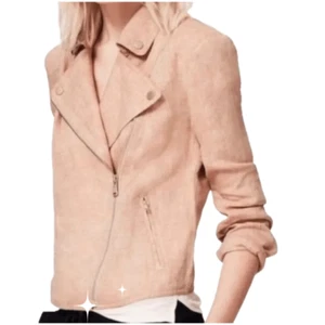 Lou & Grey size M peachy tan linen moto style jacket - Picture 1 of 6