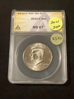2010-P Kennedy Half Dollar MS67  ANACS K540 - Image 1 of 2