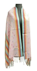 Großes Pashmina Seidentuch Tuch Halstuch Rosa Mehrfarbig Brandneu - Bild 1 von 4