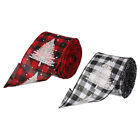 2.5 Inch x 10Yard Plaid Ribbons with Christmas Tree, Wired Ribbon, 2color 2roll