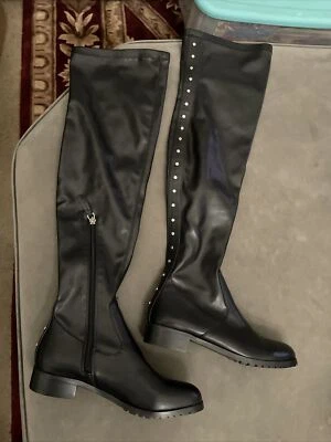 Bar III 女式 Taimi 黑色过膝靴女式 6.5M 码(全新) — 第 1/4 张图片