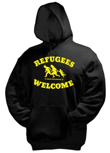REFUGEES WELCOME Bring your families Kapuzenpullover, schwarz - Imagen 1 de 1