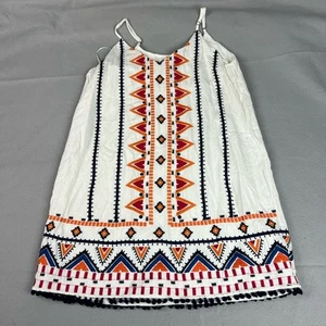A.E. LY Embroidered Sleeveless Tunic Lined Womens Sm Rayon Boho Hippie Lagenlook - Picture 1 of 11