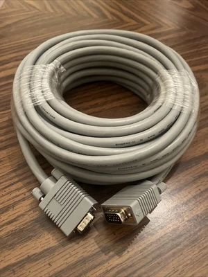 Cables VGA Monitor Cable 25 ft SXGA HD15 M/M Low Voltage Grey Cable  - Image 1 of 4