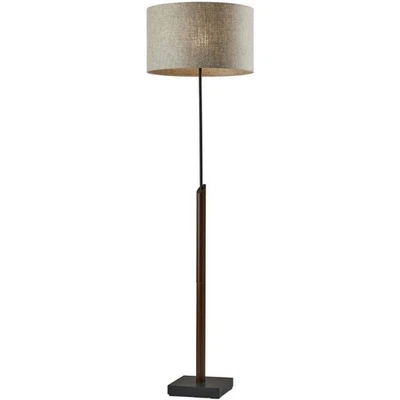 Adesso 5048-15 OPEN BOX Ethan Floor Lamp Black with Walnut Rubberwood - Image 1 of 2