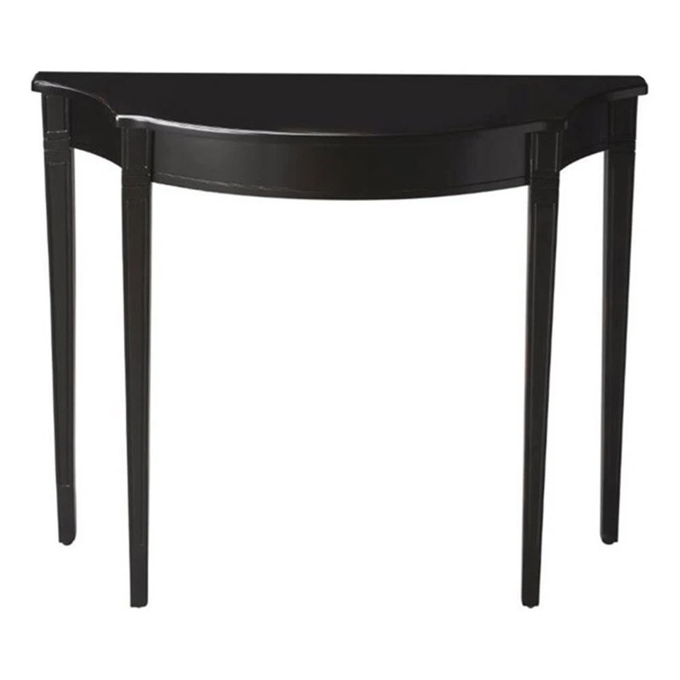 Beaumont Lane Traditional Wood Demilune Console Table in Licorice Black - Image 1 of 1