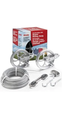 STRATA by Ben-Mor CS79180 Super Heavy Duty Clothesline Kit, 150' FT - Image 1 of 4