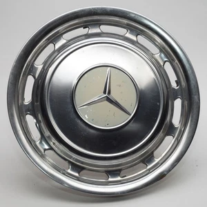 Mercedes W123 W116 R107 14" Stainless Hubcap Light Ivory Repaint  Cover w/ Clips - Picture 1 of 8