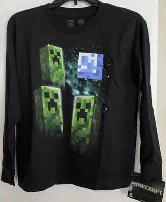 Camiseta Jinx Minecraft Negra Creeper Moon Gráfica Talla M Mangas Largas Videojuego Foto 1 de 4