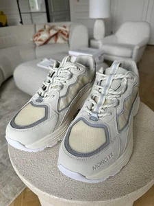 100% Original Moncler Lite-Runner Sneaker Beige Weiß UK 8 EU 42 UVP 625£ NEU - Bild 1 von 9