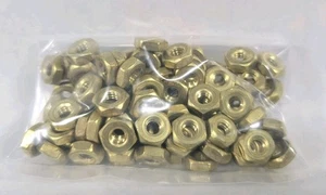 (100) 8-32 Solid Brass Machine Screw Hex Nuts(100 Units) - Picture 1 of 2
