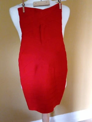 Celeb Boutique Dress Size S Strawberry Colour Strapless Bodycon Dress - Image 1 of 4