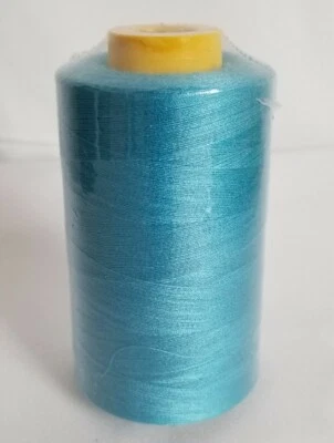 One Spool Of High Quality Sewing Machine Thread 6000 Yards Turquoise Blue Color - Image 1 of 2