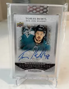 2019-20 Oberdeck klar geschnitten eingebettete Vermerke #EE-TH Tomas Hertl 52/99 - Bild 1 von 2