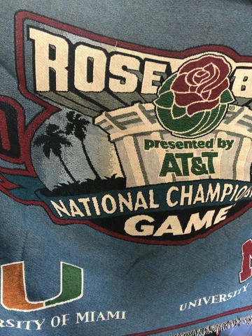Rose Bowl 2002 National Championship Miami Nebraska Throw Picnic Blanket  Rare! Cover
