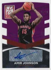 2014-15 Donruss Elite Status Purple Die-Cut Signatures Amir Johnson Auto 14/74