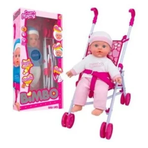 Set bambola Parlante con passeggino BIMBO rosa - Imagen 1 de 1