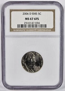 2006 D Jefferson Nickel *** NGC MS 67 6FS *** SMS - Picture 1 of 4