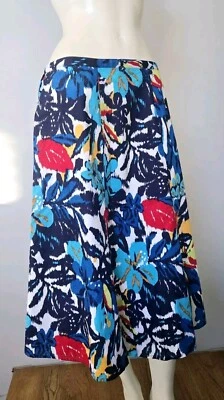 Falda forrada Chico's para mujer talla 2 multicolor floral algodón  Foto 1 de 4