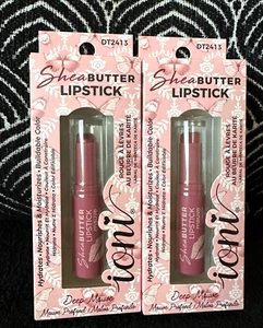 2pk IONI DEEP MAUVE SHEA BUTTER CREAMY SMOOTH HYDRATING LIP BALM LIPSTICK LOT - Picture 1 of 13