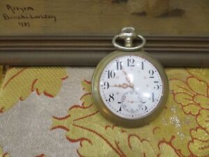 ancienne tres grosse montre a gousset chronometre fonctionne 8,5cm!!