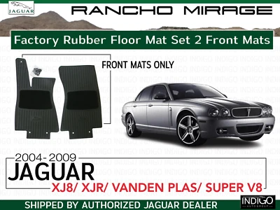 Jaguar OEM XJ8 XJR VDP Factory Rubber Floor Mat Set 2 Front Mats 04-09 C2C7368 - Image 1 of 3