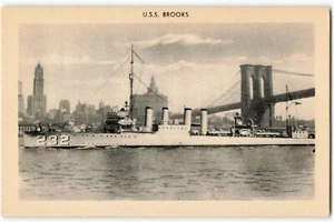 U.S.S. Brooks 232 Ship VTG Postcard ME4. - Picture 1 of 2