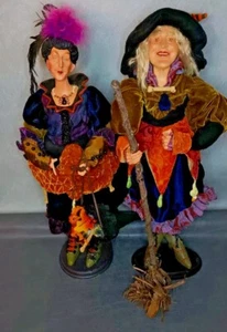 Brujas Halloween Par 21 pulgadas Alto Elegante Gran Detalle Hermanas Hermanas Fantasía - Imagen 1 de 24