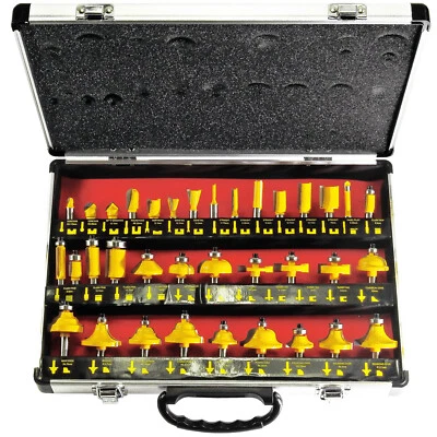 Oberfräser Holzfräser Satz 35-tlg Nut Zinken Kanten Kehl Hohl Falz Profil Fräser - Bild 1 von 2