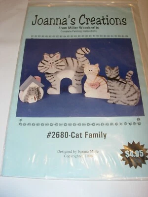 CRAFTS TOLE PAINTING PROJECT PATTERN CAT FAMILY JOANNAS CREATIONS WODCRAFTS - Image 1 of 3