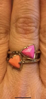 Anillos Kendra Scott naranja y rosa enchapados en oro de 14K sobre latón Foto 1 de 4