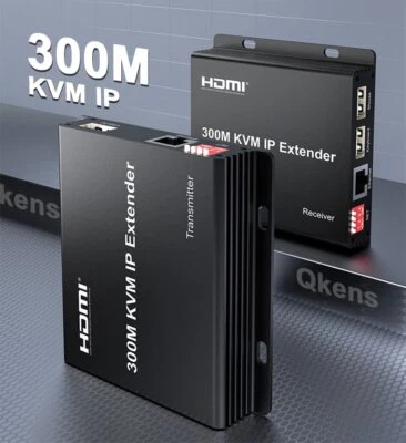 300M IP HDMI KVM Extender von Rj45 Cat6 Ethernet Kabel Video Transmitter Empfänger - Bild 1 von 4