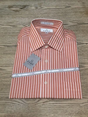 Enro Мужская платье регулярный размер L хлопок лосось белая полоса длинным рукавом рубашка - Изображение 1 из 4