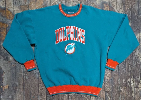 MIAMI DOLPHINS VINTAGE CREWNECK LEGENDS ATHLETIC SIZE L NFL MADE IN USA FOOTBALL Cover