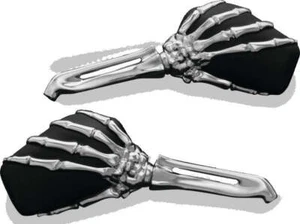 Kuryakyn Skeleton Hand Mirrors Chrome/Black - Picture 1 of 2